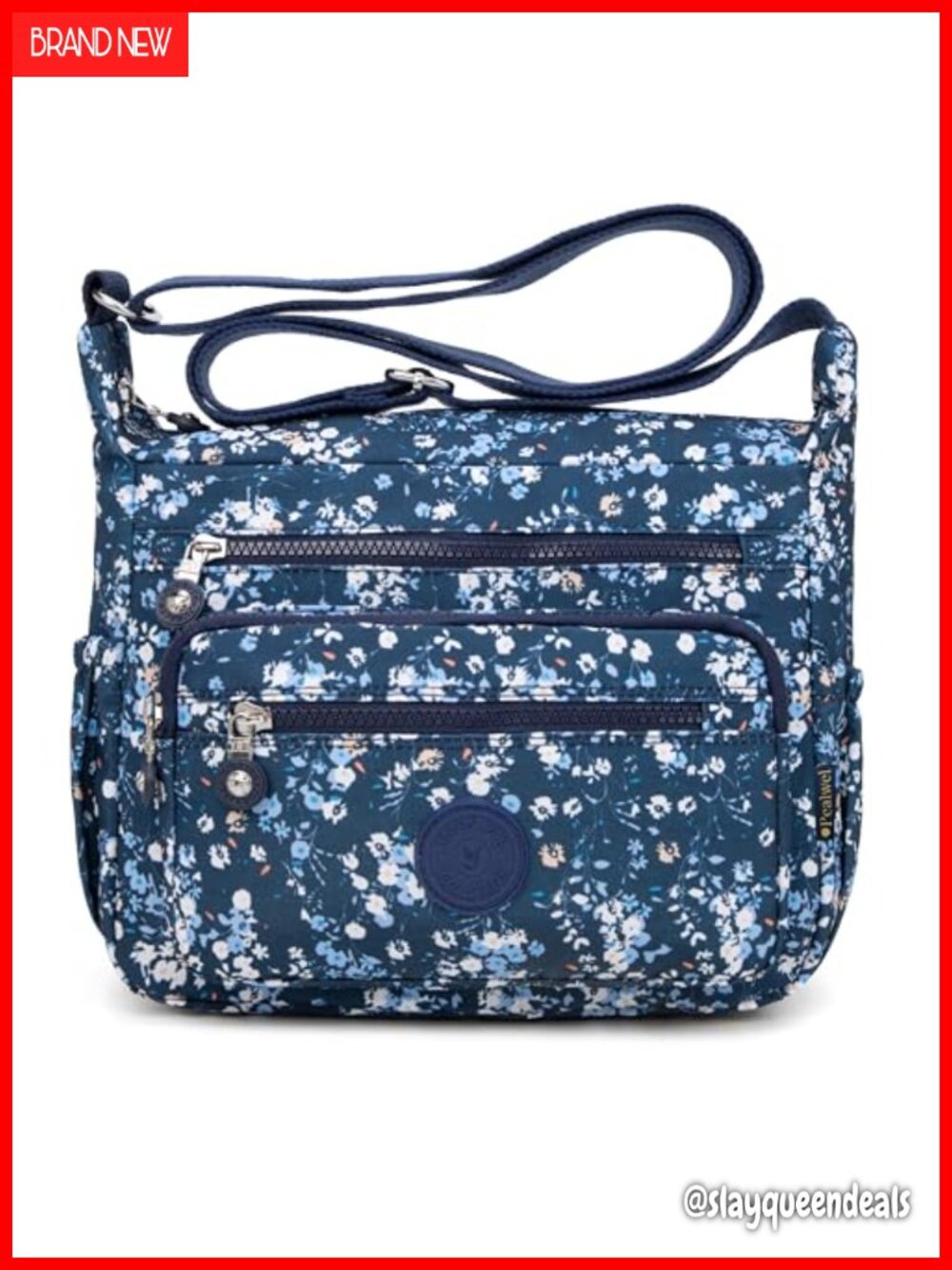 Women Nylon Shoulder Bag Roomy Multiple Pockets Crossbody Tote